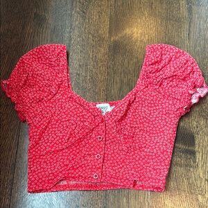 Red Floral Women's Top